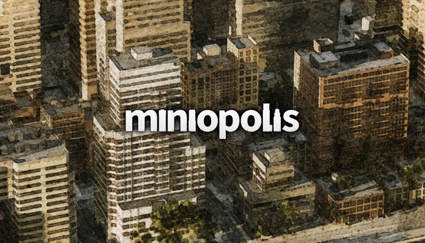 Miniopolis miniature voxel city showcase with atmospheric lighting